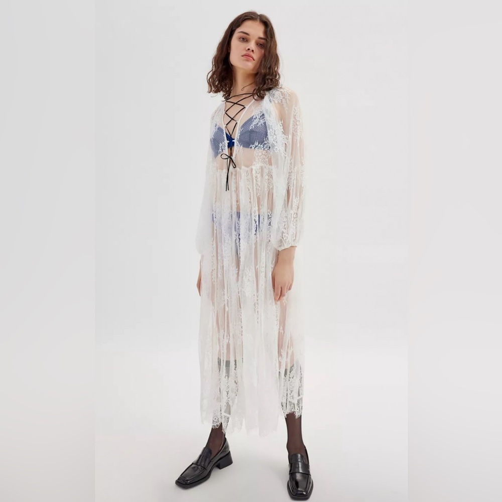 NWT URBAN OUTFITTERS Toulouse Sheer Lace Midi Dress